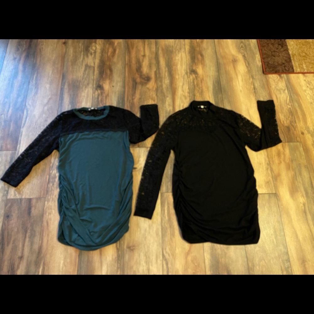 2 Maternity “Kimi+Kai” lace Tops